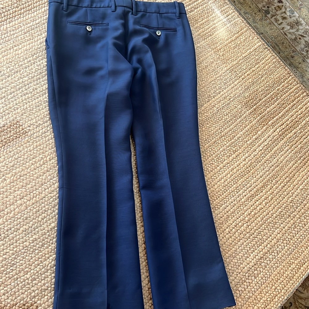 Gucci Luxe Womens Blue Silk/Wool Pant Trouser Sz 42 - Picture 8 of 12